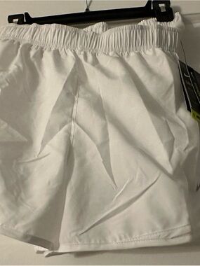 Nike White Dry Fit Athletic Shorts with Accent Tag